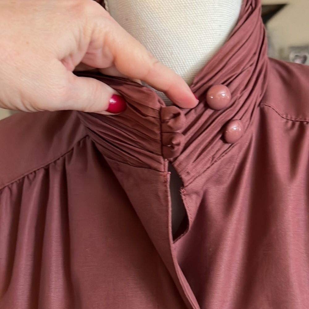London Fog Vintage Mauve Trench Coat Belted Funnel Neck Removable Liner Sz  6 - Picture 7 of 15